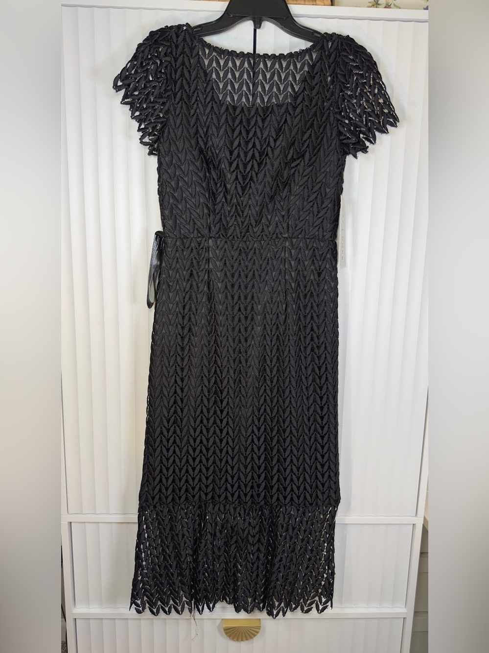 NWT Kay Unger Tatum Short Sleeve Lace Midi Cocktail Dress SIZE 2 - Picture 6 of 12